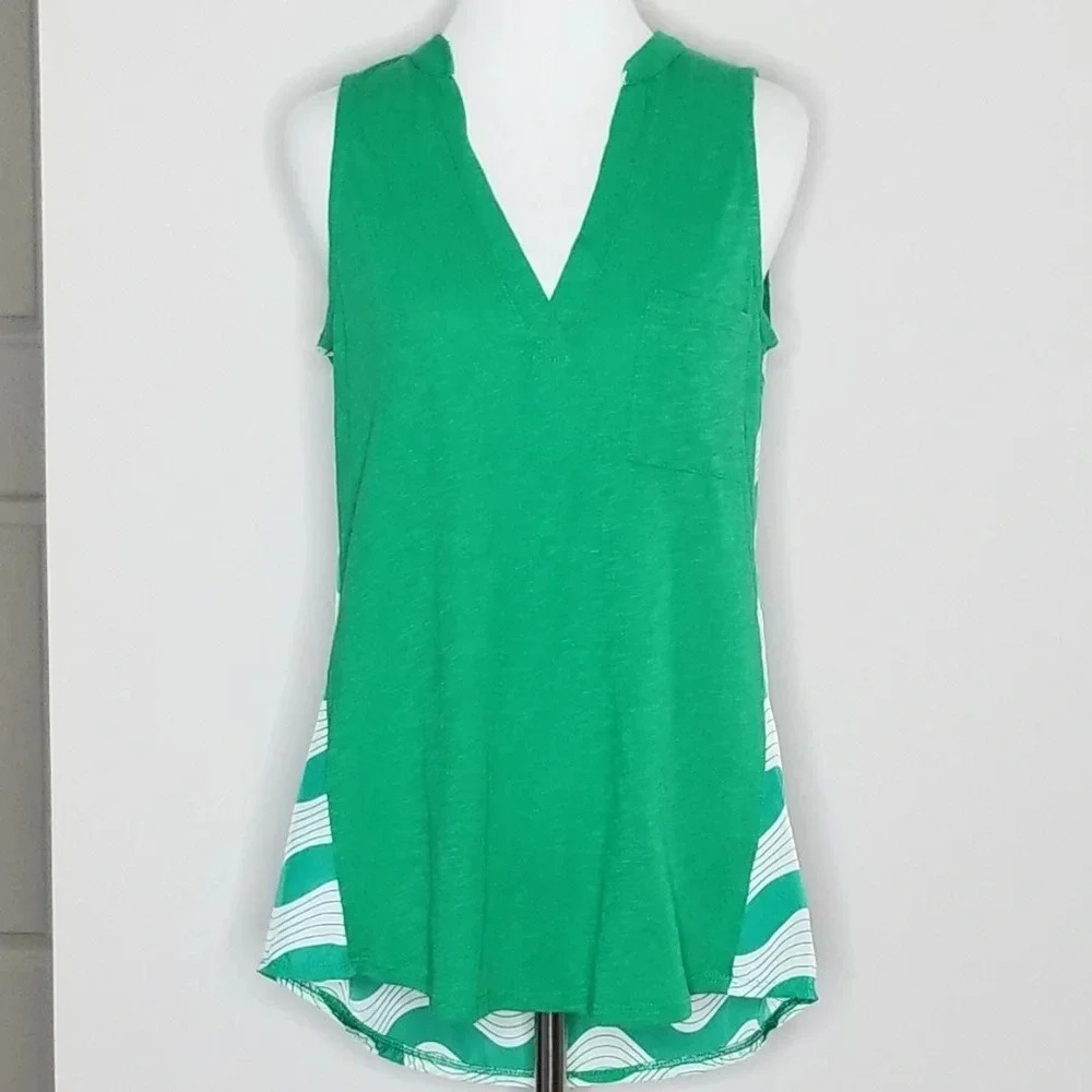 Anthropologie Porridge Bicoastal Green Tank Top S